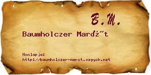 Baumholczer Marót névjegykártya